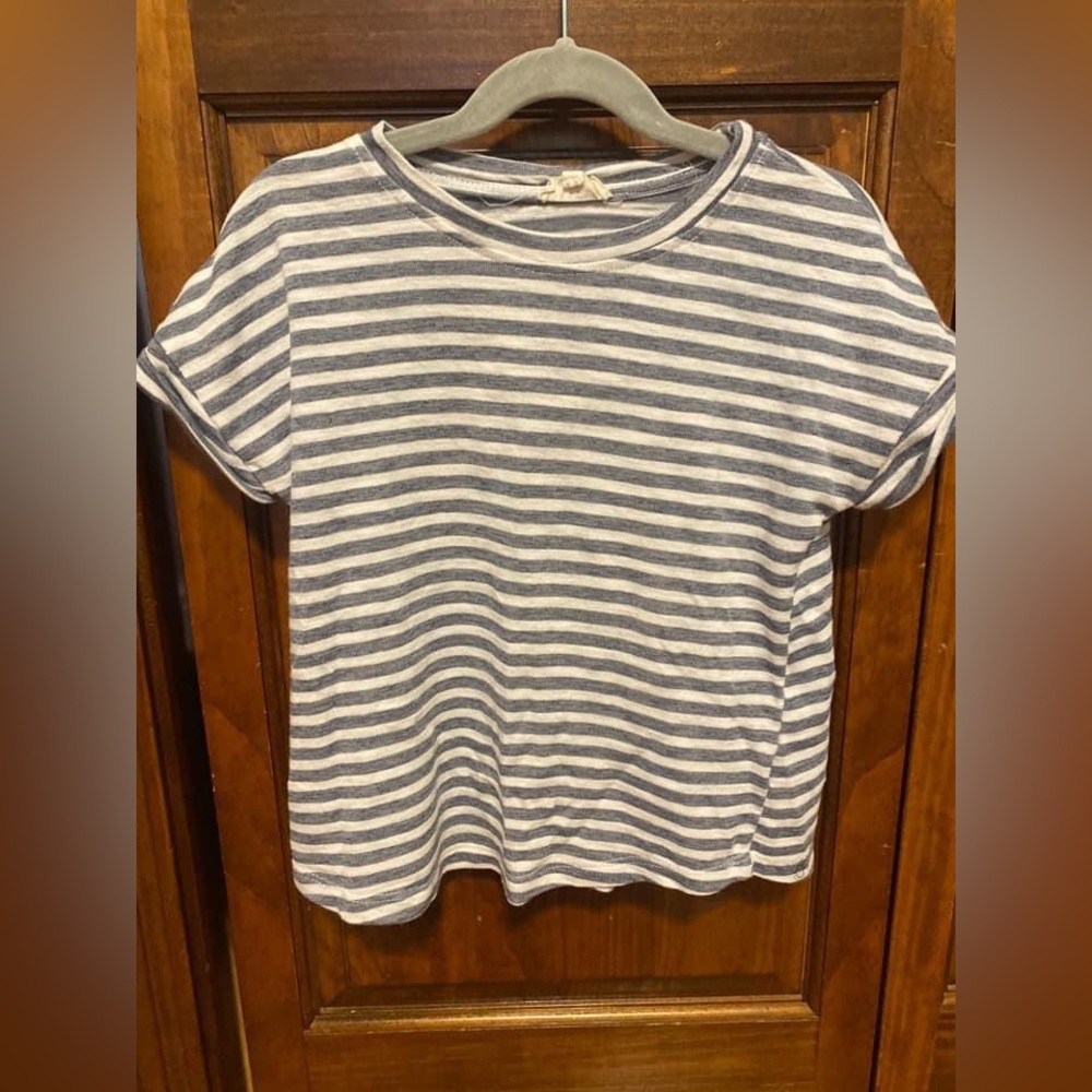 Blue and white striped shirt